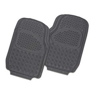 Carmat: Velocity 2-Piece Grey Rubber Car Mat