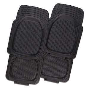 Carmat: Mystic 4-Piece Black Rubber Car Mat