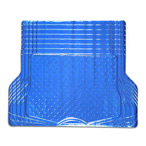 Carmat: Aluminium Look 1-Piece Boot Mat - Blue [Rubber/Aluminium Look]