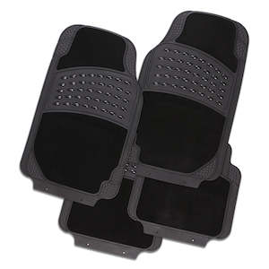 Shadow 4-Piece Black Carpet/Rubber Car Mat