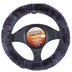 Steering Wheel Covers: Sheepskin Steering Wheel Cover - Charcoal