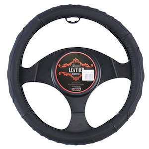 Kentucky Steering Wheel Cover - Black [Leather]