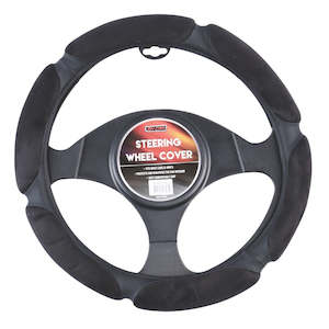 Steering Wheel Covers: Arizona Steering Wheel Cover With Plush Suede Grips - Black
