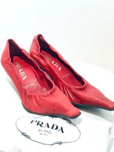 Prada Red Leather Pointed Toes