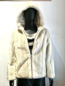 Autumn Collection: Grey Faux Fur Hoodie Alexa Chung