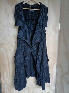 Outerwear: Comma - Black Sleeveless Duster - Size XL