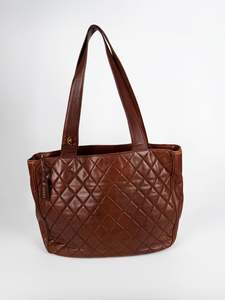 Vintage Brown Matelasse Tote
