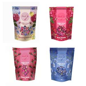 Dried Edible Flower Pouch Bundle- Set of 4! Bundle & Save