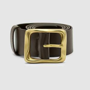 Everyday Buckle Belt - Chocolate/Gold