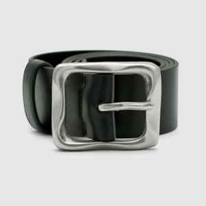 Brie Leon: Everyday Buckle Belt - Black/Silver
