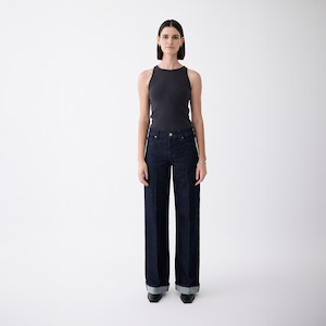 Outland Denim: Mia Cuffed Mid Wide Leg Jean