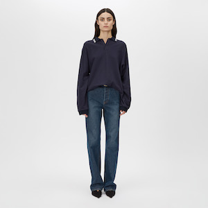 Aqui Long Sleeve Monogram Top