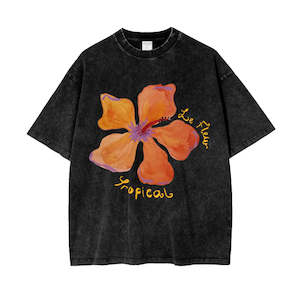 Le Fleur Tropical Acid Wash Tee