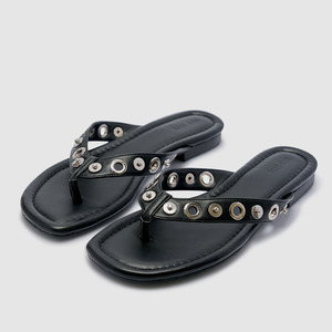Eyelet Sandal - Black