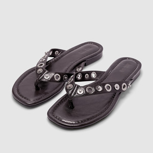 Eyelet Sandal - Burnt Coffee