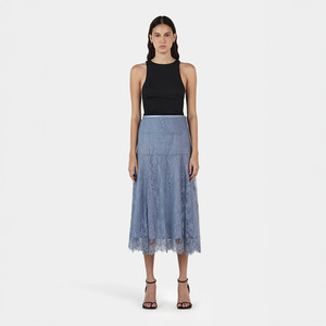 Emanuel Lace Skirt - Steel