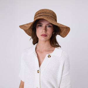 Marlow: Mykonos Wide Brim Hat - Tea
