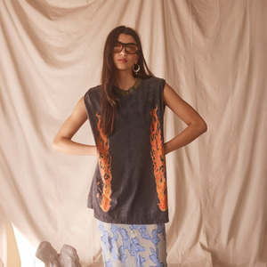 Tops: Flaming Band Tank