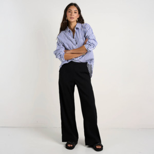 Best Life Black Soft Crepe Wide Leg Pant