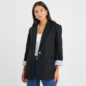 Dock Ramie Rolled Sleeve Blazer