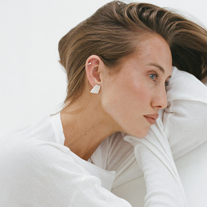 Baby Caterpillar Earrings - Silver