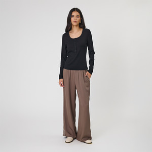 Marlow: Echo Rib Henley - Black
