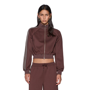 Sweats: Cropped Zip Trak Top