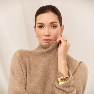 Marlow: Cashmere Funnel Neck - Nutmeg