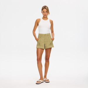 Shorts: Celene Denim Short - Olive