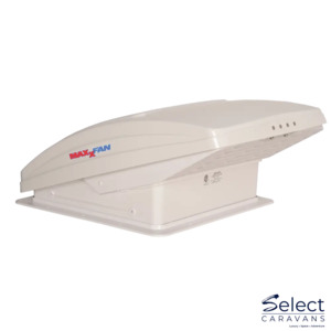 MaxxFan Deluxe with Rain Dome, Thermostat, Power Lift and Remote