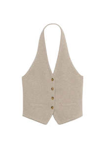 Guest In Residence // Tailored Halter Vest / Taupe