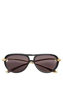 Womens: Bottega Veneta // Knot Aviator Sunglasses / Black