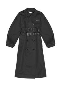 GANNI // Bonded Cotton Trench Coat / Black