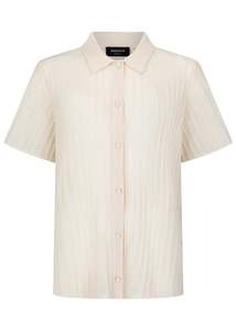 Shirts: Nagnata // Sheer Pintuck Shirt / Bone White