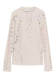 Coperni // Knitted Snap Top / Beige