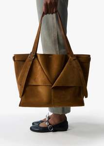 Coperni: Coperni // Suede Belt Cabas Bag / Brown
