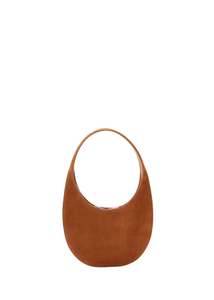 Coperni: Coperni // Suede Double Gusset Swipe Bag / Brown