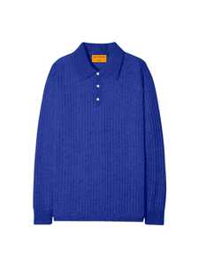 Guest In Residence // Theo Waffle Polo In Cashmere / Cobalt