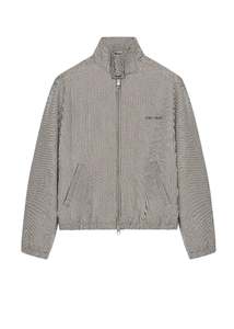 Jackets Coats: Courreges // Buckle Houndstooth Bomber Jacket / Natural Red & Black