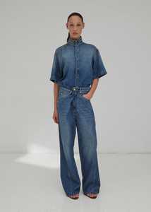 Denim: DARKPARK // Ines Fold Over Tencel Denim / Slate Vintage