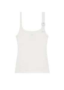 Courreges // Buckle 90's Rib Tank Top / Heritage White