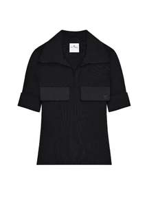 Courreges // Ribbed Polo / Black