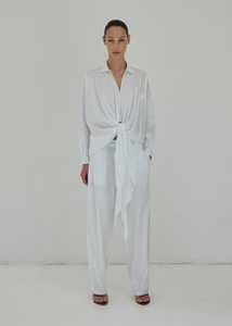 Darkpark: DARKPARK // Romy Light Cotton Popeline Drape Shirt / White