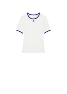 Courreges // T shirt Signature Contrast / Mineral Blue & Heritage White