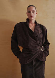 Darkpark // Cindy Suede Contour Jacket / Dark Brown