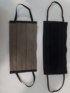 Products: Pleated Poly-Cotton Face Mask Twin Pack - Selke NZ high quality handcrafted leather & fabric hats