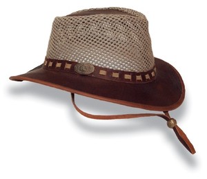 Full Grain Leather / Mesh Hat - Regular or Wide Brim - Selke NZ high quality han&hellip;