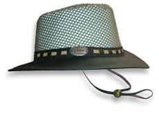 Distressed Leather / Mesh Hat Wide Brim - Selke NZ high quality handcrafted leat&hellip;