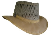Products: Oilskin Mesh Hat - Selke NZ high quality handcrafted leather & fabric hats