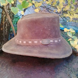 Stressed Brown Leather Hat - Selke NZ high quality handcrafted leather & fabric hats